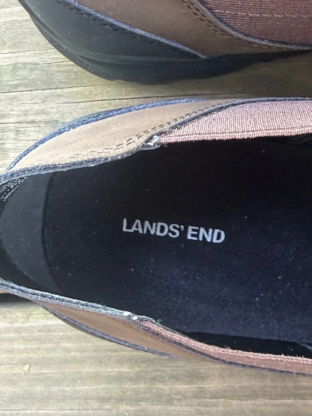 Lands' End Men's Brown All Weather Slip On Shoes Size 10.5 NWOT